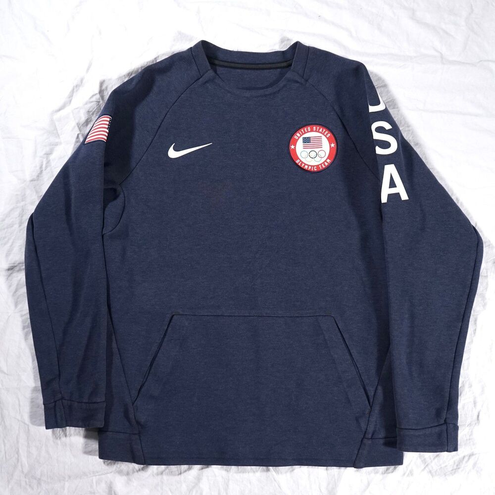 Nike Team USA 2016 Olympics Tech Fleece Crew Sweatshirt Mens Small 807601-063